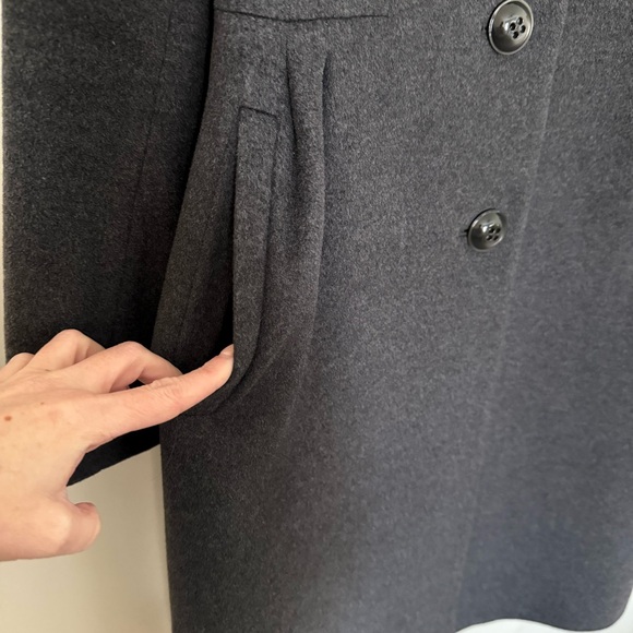 Elegant Cinzia Rocca Charcoal Grey Long Dress Coat, Overcoat Size 4 - Picture 4 of 15